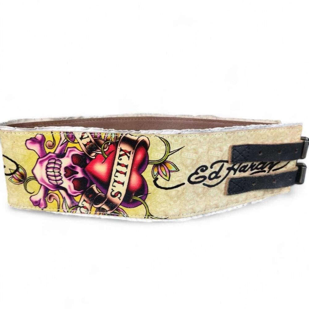 Ed Hardy Y2K Leather Belt EH3150 Size M - Picture 5 of 8